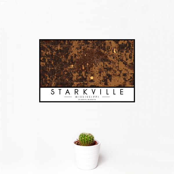 Starkville - Mississippi Map Print in Ember