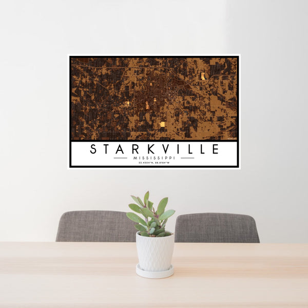 Starkville - Mississippi Map Print in Ember