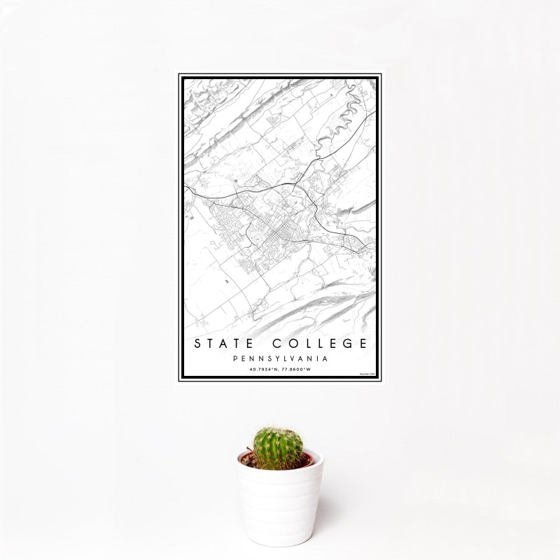 State College - Pennsylvania Classic Map Print