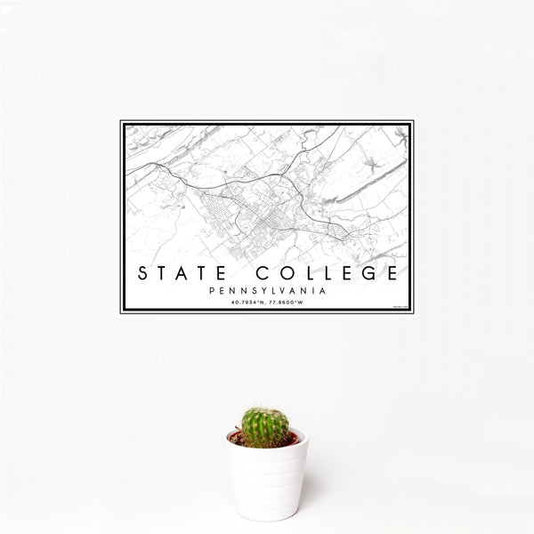 State College - Pennsylvania Classic Map Print