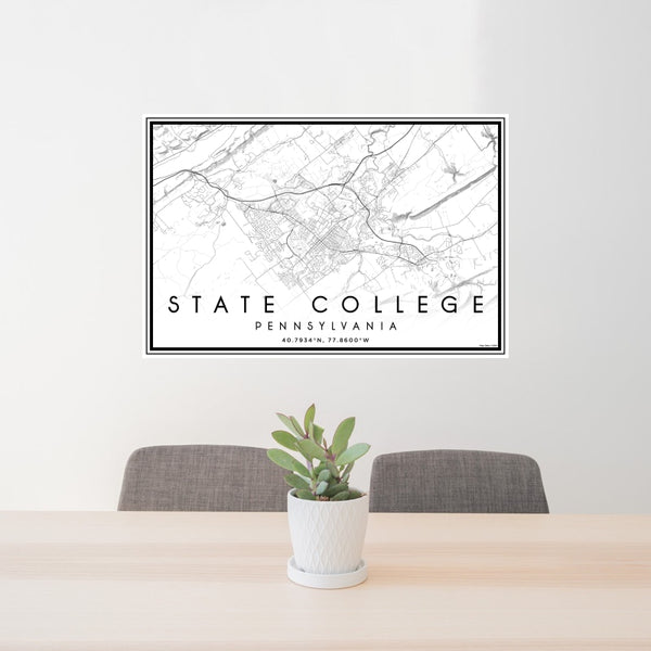 State College - Pennsylvania Classic Map Print