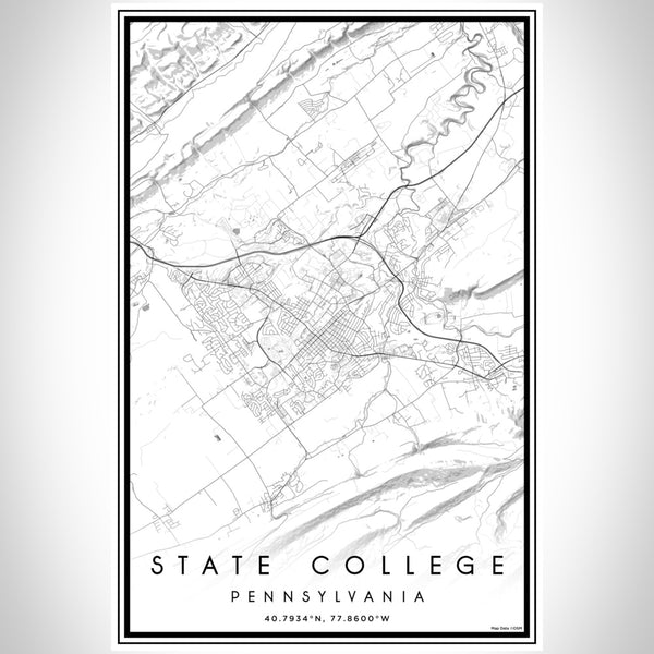 State College - Pennsylvania Classic Map Print