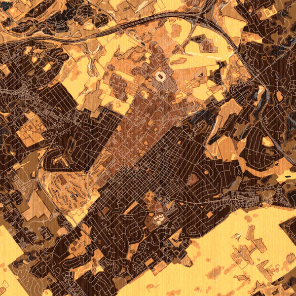 State College - Pennsylvania Map Print in Ember