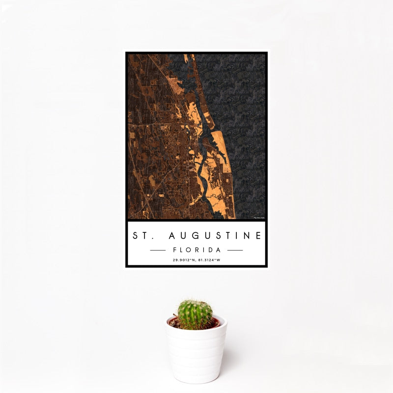 St. Augustine - Florida Map Print in Ember