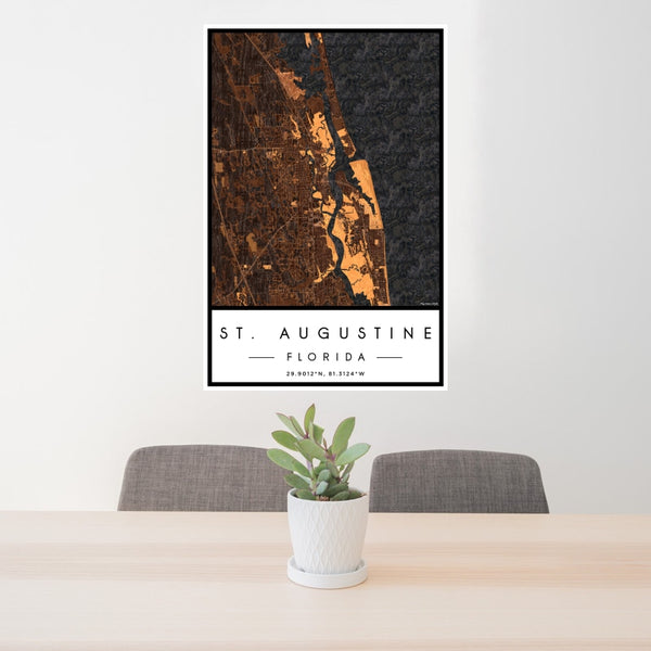 St. Augustine - Florida Map Print in Ember