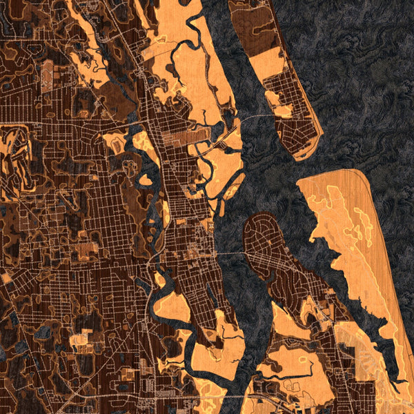St. Augustine - Florida Map Print in Ember