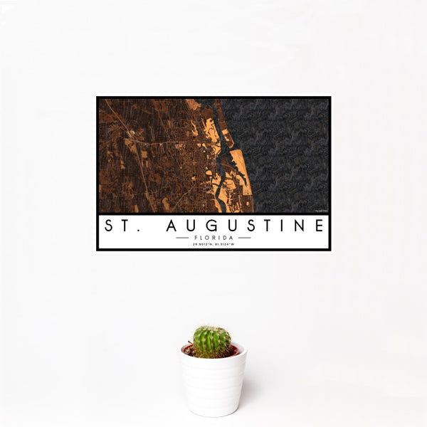 St. Augustine - Florida Map Print in Ember