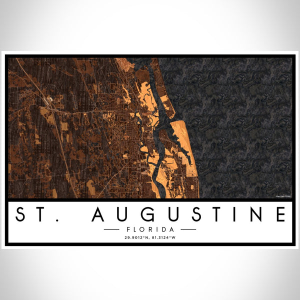 St. Augustine - Florida Map Print in Ember