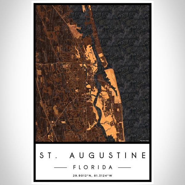 St. Augustine - Florida Map Print in Ember