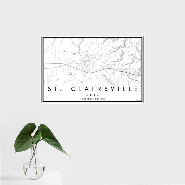 St. Clairsville - Ohio Classic Map Print