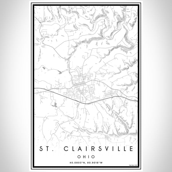St. Clairsville - Ohio Classic Map Print