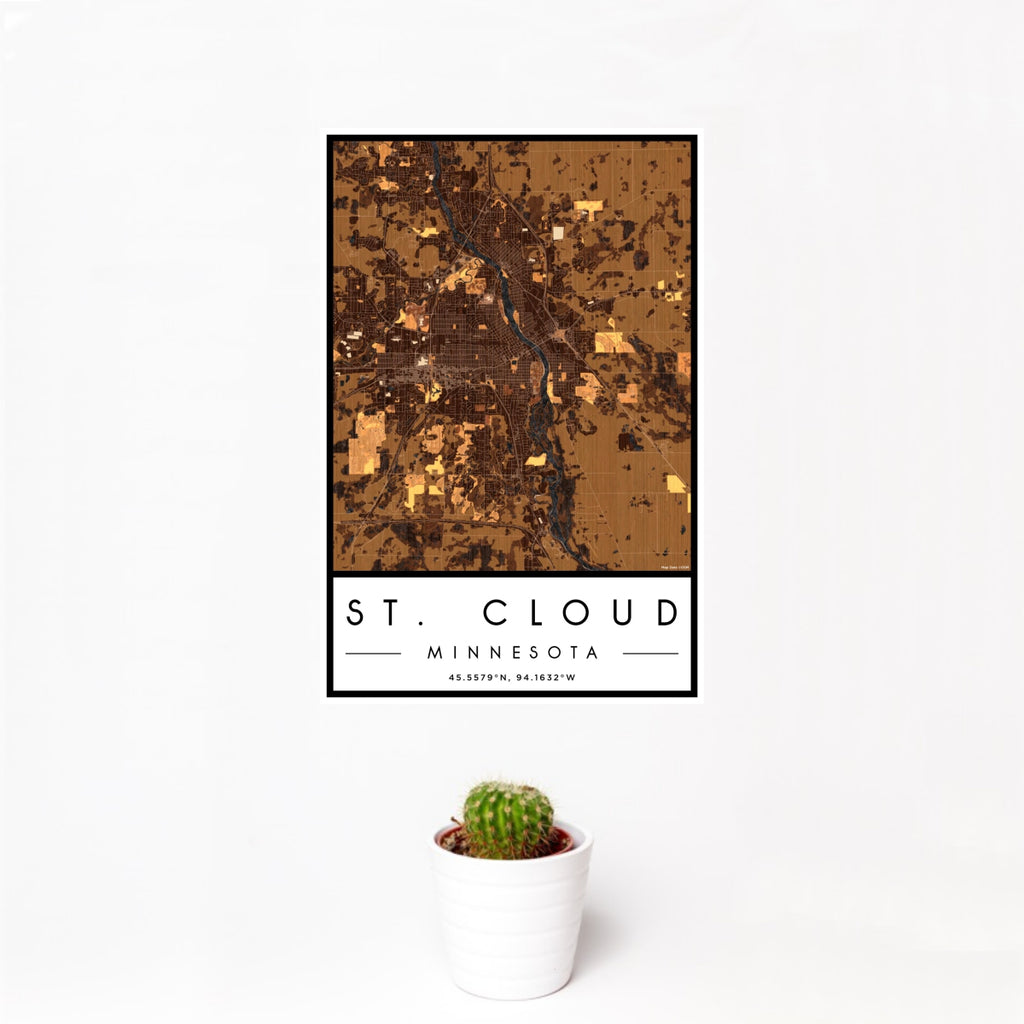 St. Cloud - Minnesota Map Print in Ember