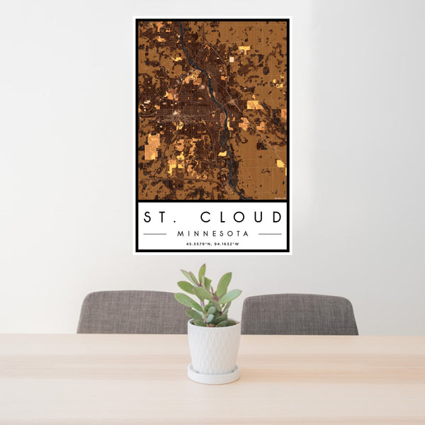 St. Cloud - Minnesota Map Print in Ember