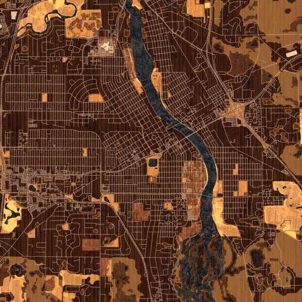 St. Cloud - Minnesota Map Print in Ember