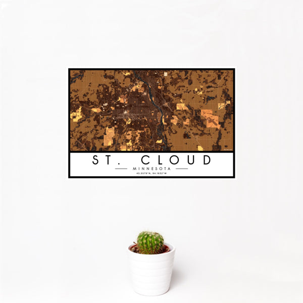 St. Cloud - Minnesota Map Print in Ember