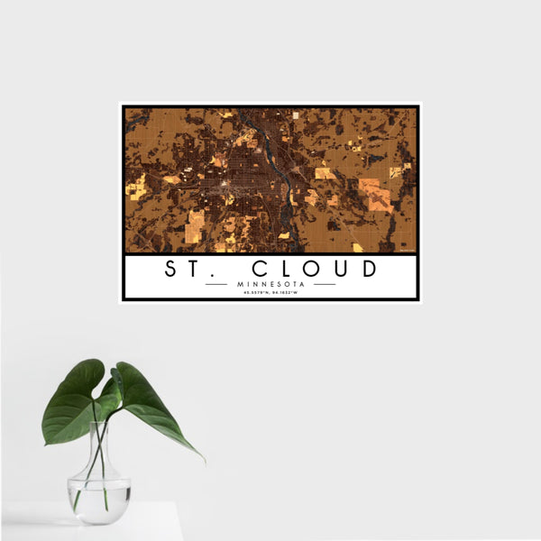 St. Cloud - Minnesota Map Print in Ember