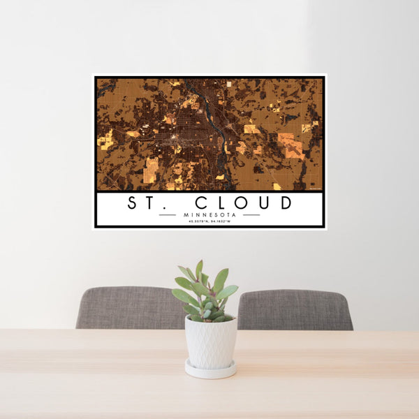 St. Cloud - Minnesota Map Print in Ember