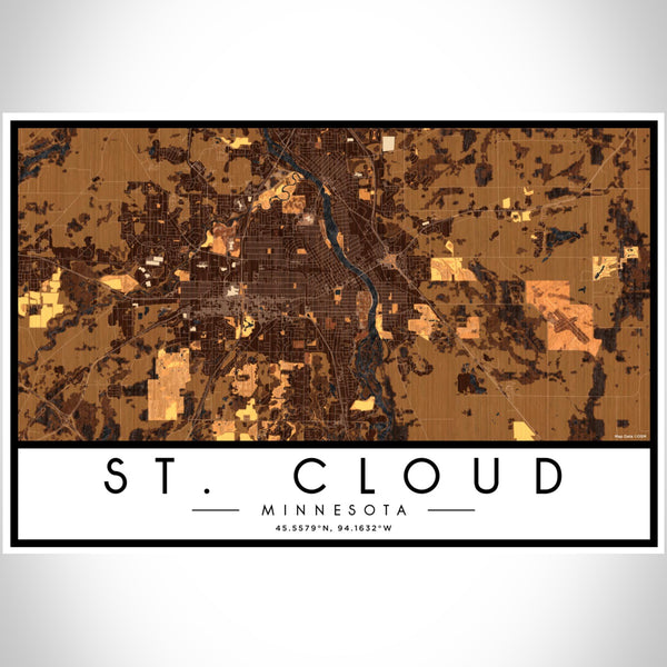 St. Cloud - Minnesota Map Print in Ember