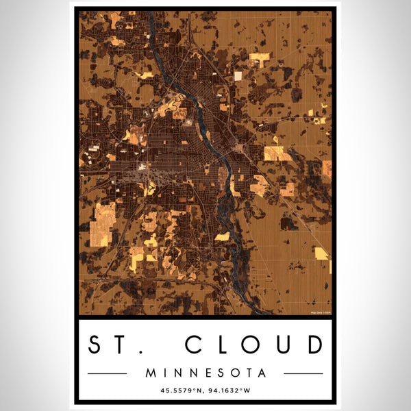 St. Cloud - Minnesota Map Print in Ember