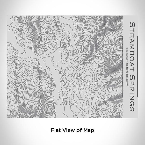 Rendered View of Steamboat Springs Colorado Map Engraving on 20oz Stainless Steel Insulated Bottle with Bamboo Top
