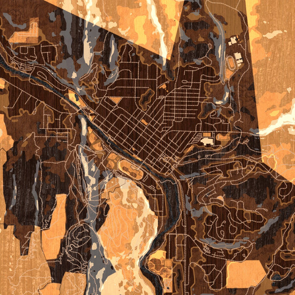 Steamboat Springs - Colorado Map Print in Ember