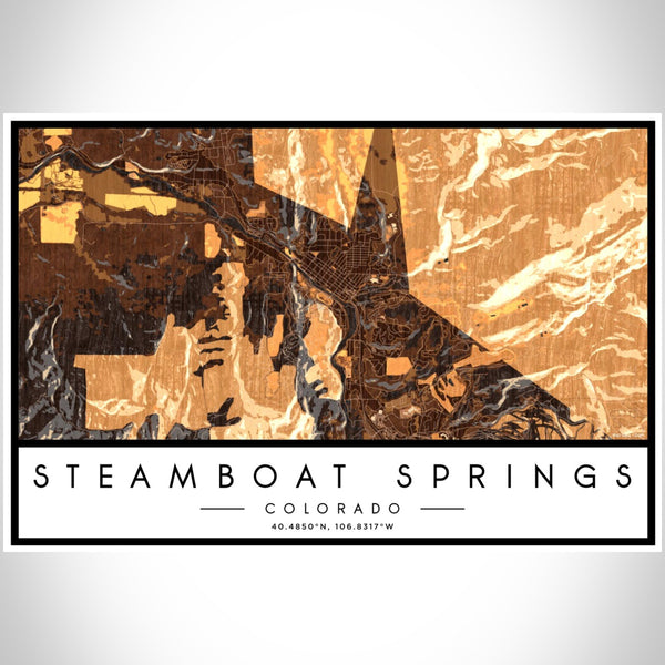 Steamboat Springs - Colorado Map Print in Ember