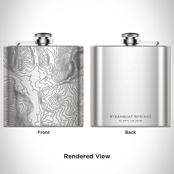 Rendered View of Steamboat Springs Colorado Map Engraving on undefined