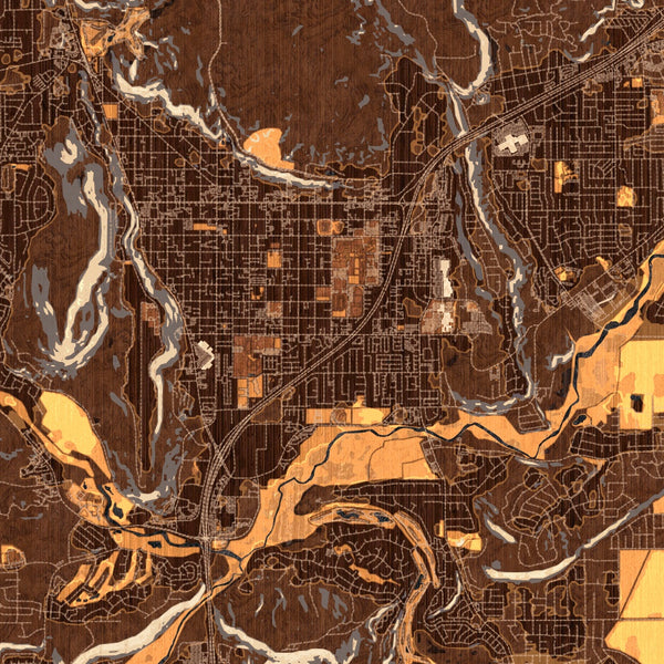 St. George - Utah Map Print in Ember