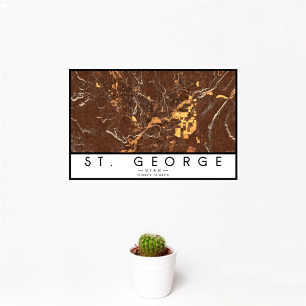 St. George - Utah Map Print in Ember
