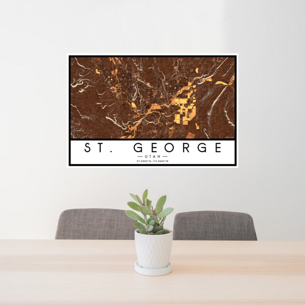 St. George - Utah Map Print in Ember