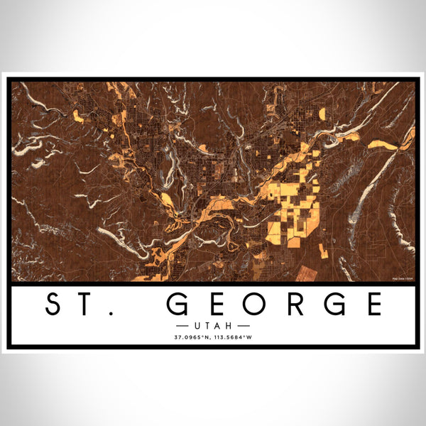 St. George - Utah Map Print in Ember