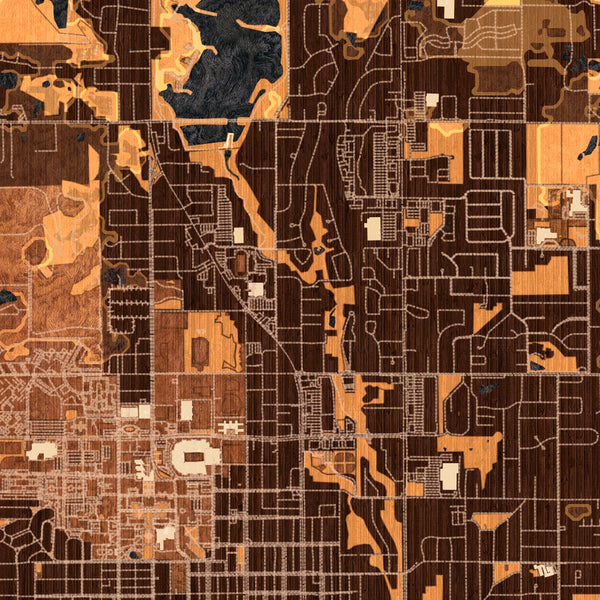 Stillwater - Oklahoma Map Print in Ember