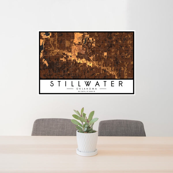 Stillwater - Oklahoma Map Print in Ember