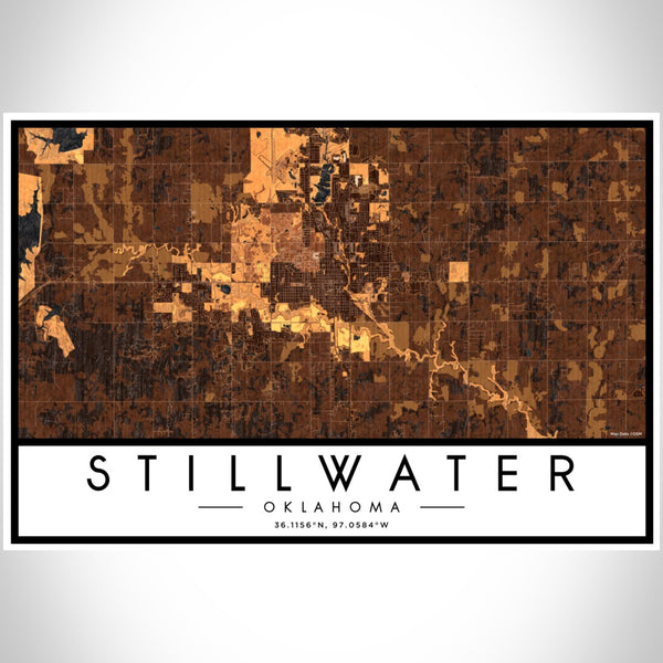 Stillwater - Oklahoma Map Print in Ember