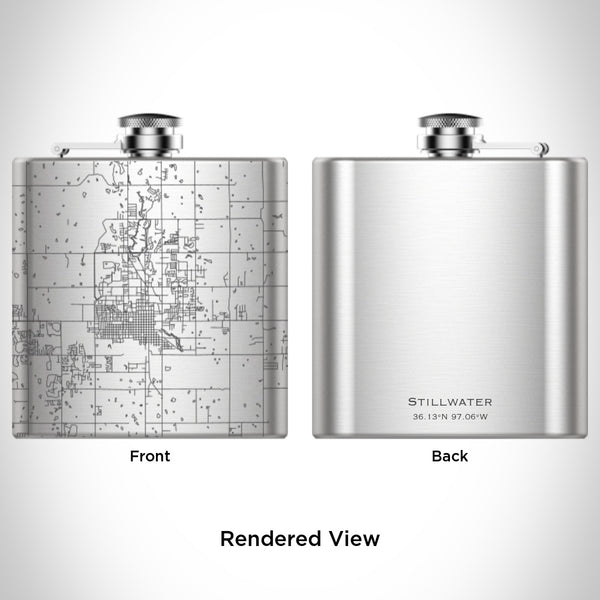 Stillwater - Oklahoma Map Hip Flask