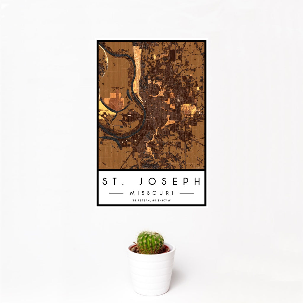 St. Joseph - Missouri Map Print in Ember