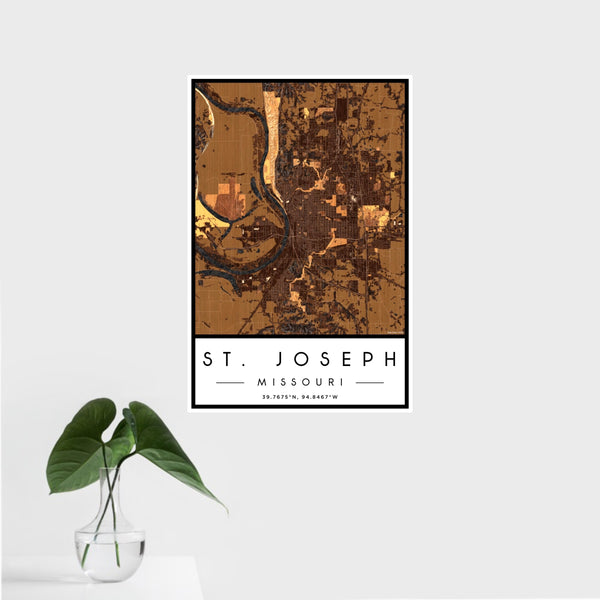 St. Joseph - Missouri Map Print in Ember