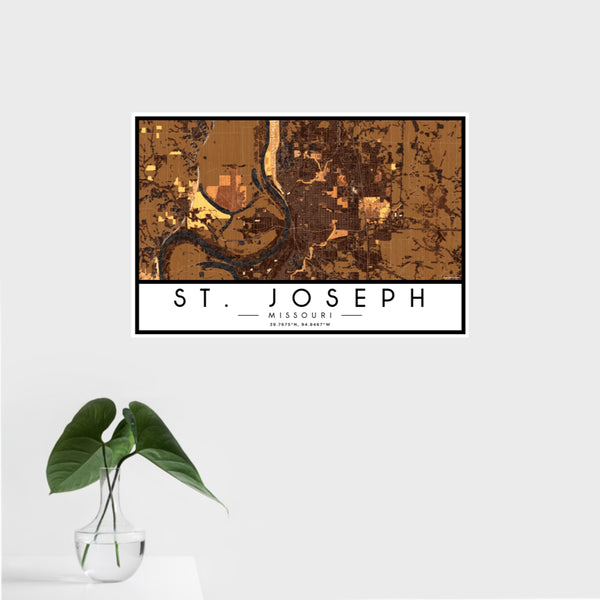 St. Joseph - Missouri Map Print in Ember