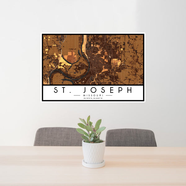 St. Joseph - Missouri Map Print in Ember
