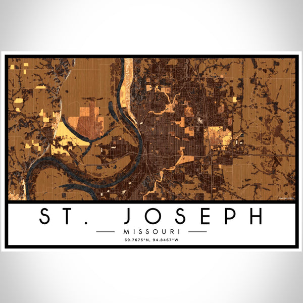 St. Joseph - Missouri Map Print in Ember