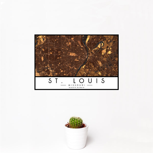 St. Louis - Missouri Map Print in Ember