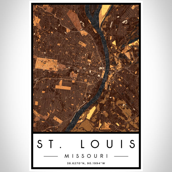 St. Louis - Missouri Map Print in Ember