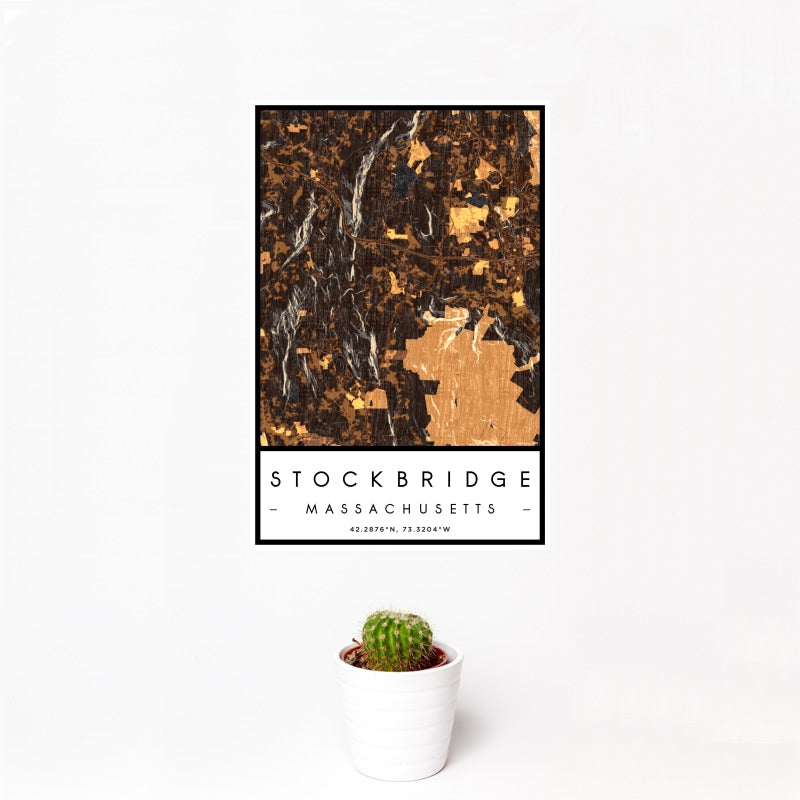 Stockbridge - Massachusetts Map Print in Ember