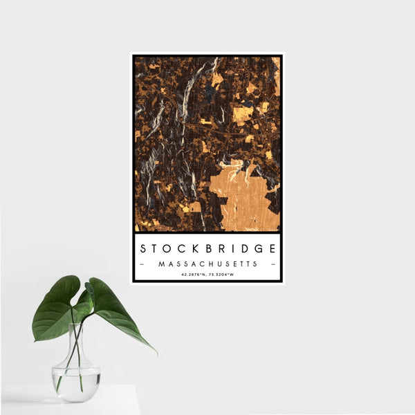 Stockbridge - Massachusetts Map Print in Ember