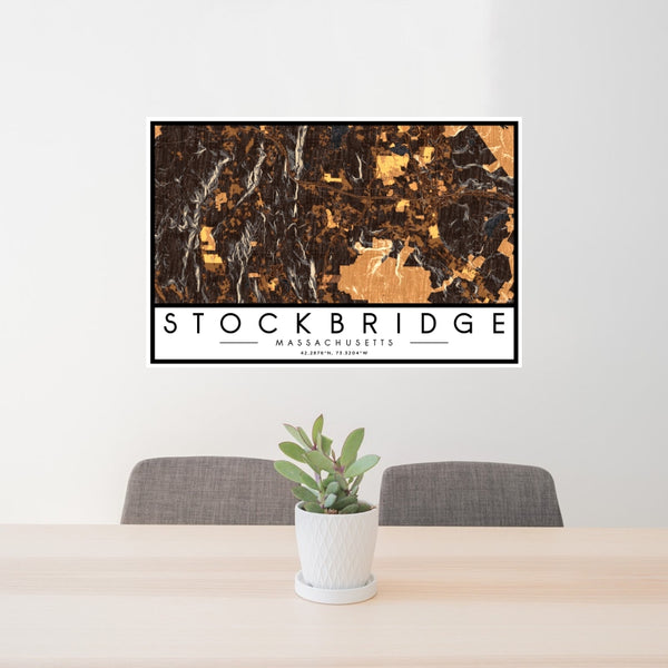 Stockbridge - Massachusetts Map Print in Ember