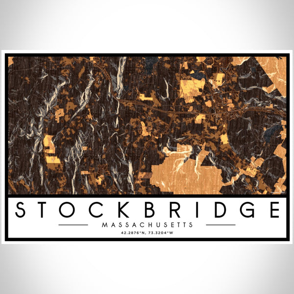 Stockbridge - Massachusetts Map Print in Ember