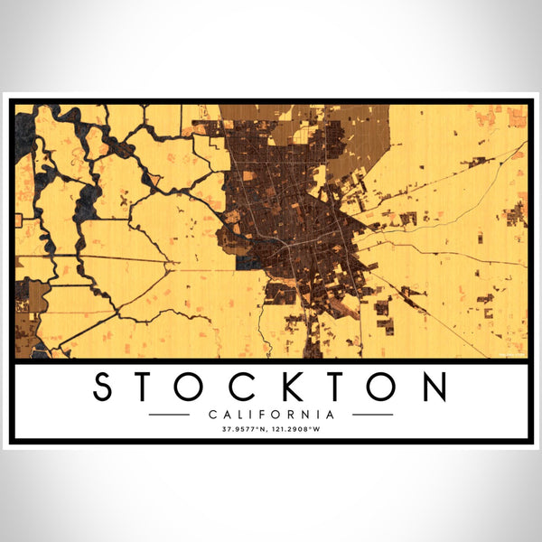 Stockton - California Map Print in Ember