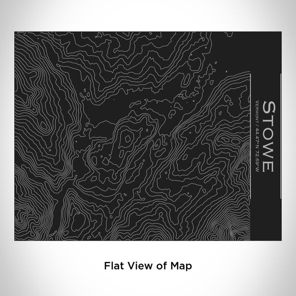 Rendered View of Stowe Vermont Map Engraving on 20oz Stainless Steel Insulated Bottle with Bamboo Top in Black