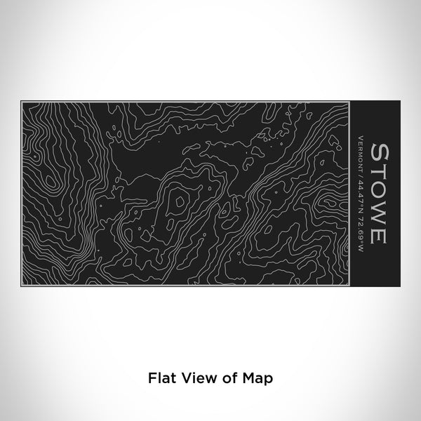 Rendered View of Stowe Vermont Map Engraving on 17oz Stainless Steel Insulated Cola Bottle in Black