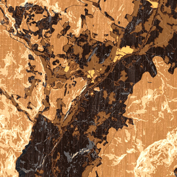 Stowe - Vermont Map Print in Ember